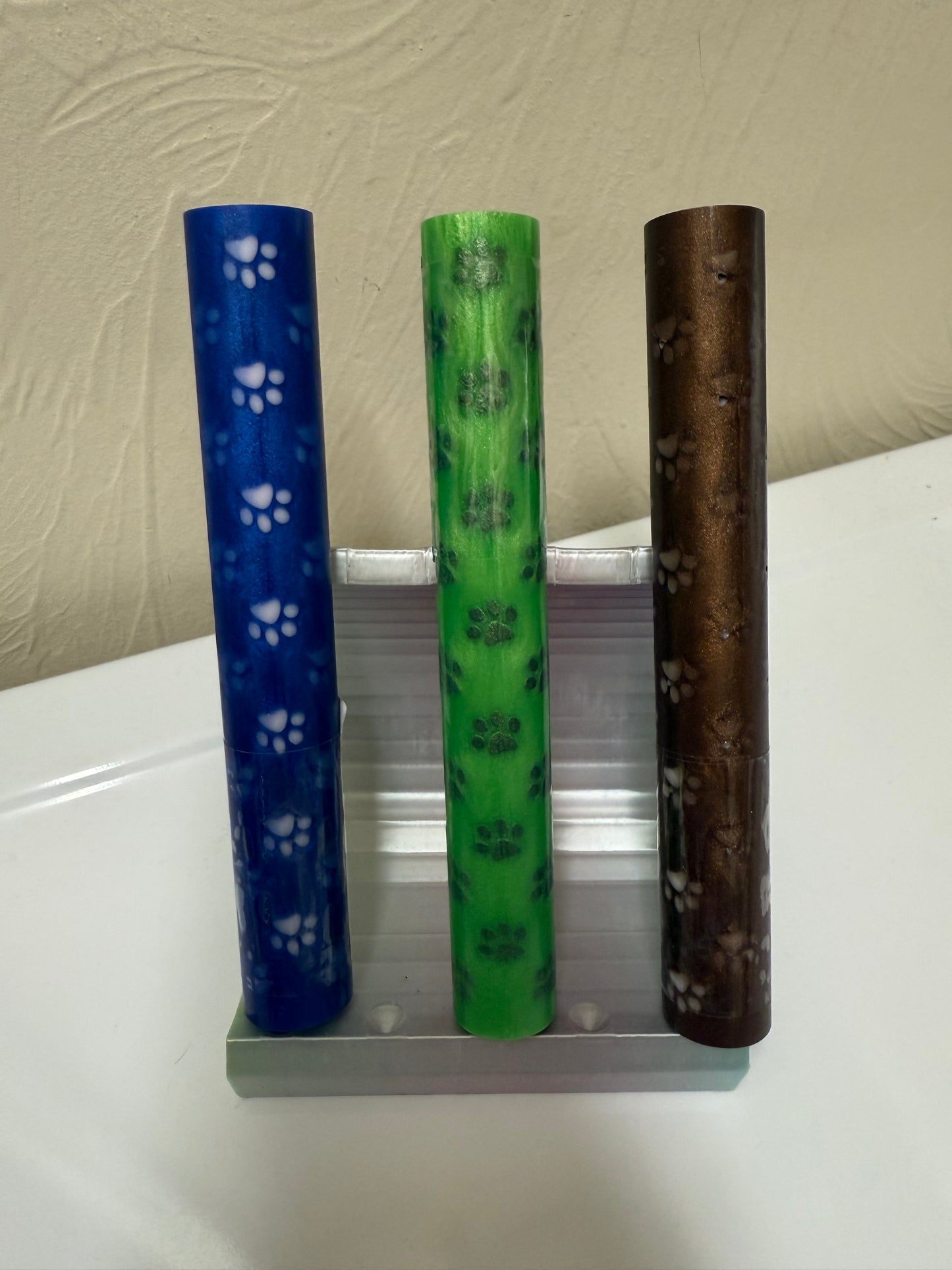 Cat/Dog Paws 🐾 Pen Pre-order Blank Turning - Spring Green with Black Paws