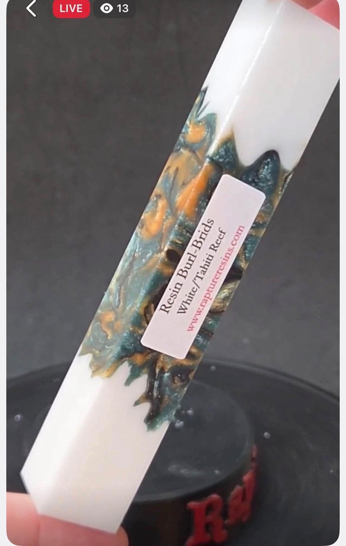 Reserved for Kris L - Rapture Resins Burl Brits White Tahiti Reef Blank & Blank Turning Service - LLW DP Pens - Special Pre-Order - 10/16/26