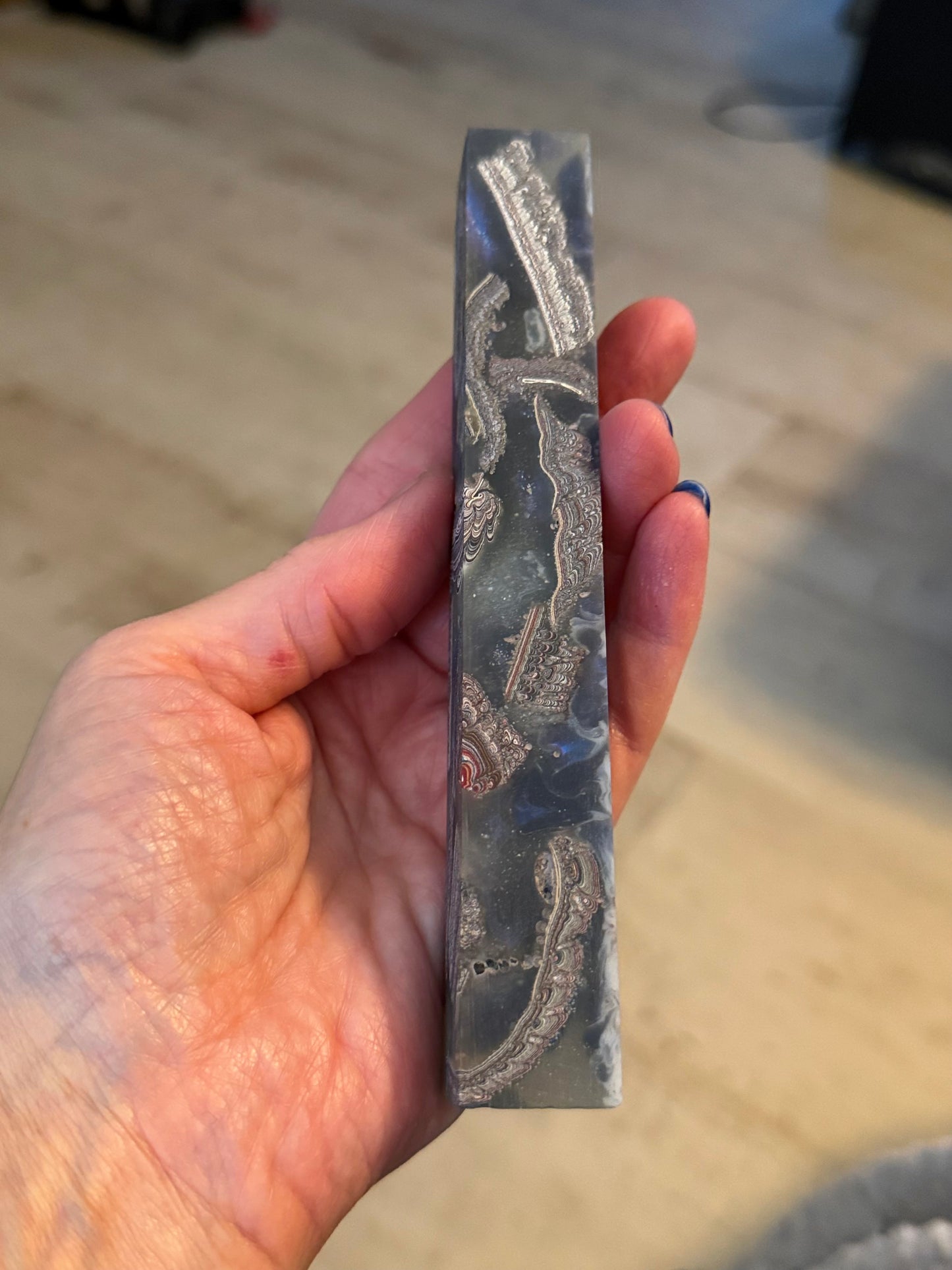 Reserved for Jessica R - LLW Monday Night Live Drop - Blue Resin with Dragonscale Fordite - 8/28/26