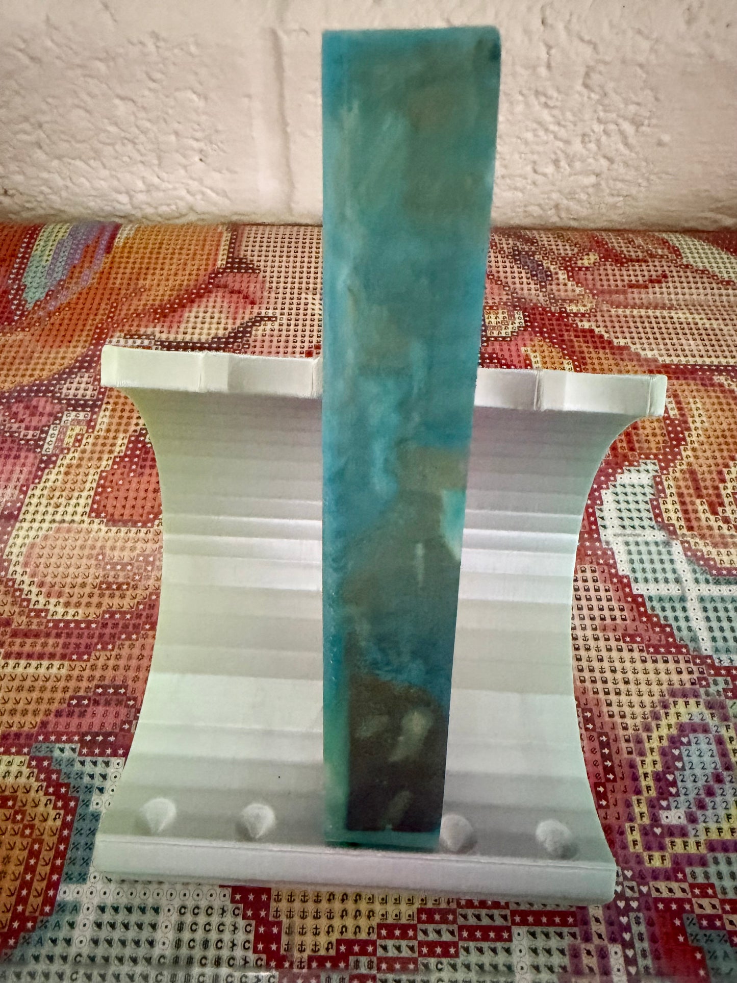 Reserved for Jessica R - Blank & Blank Turning Service - Jakob Janssen Teal Resin & Blue dyed wood DP Pen- 7/29/26