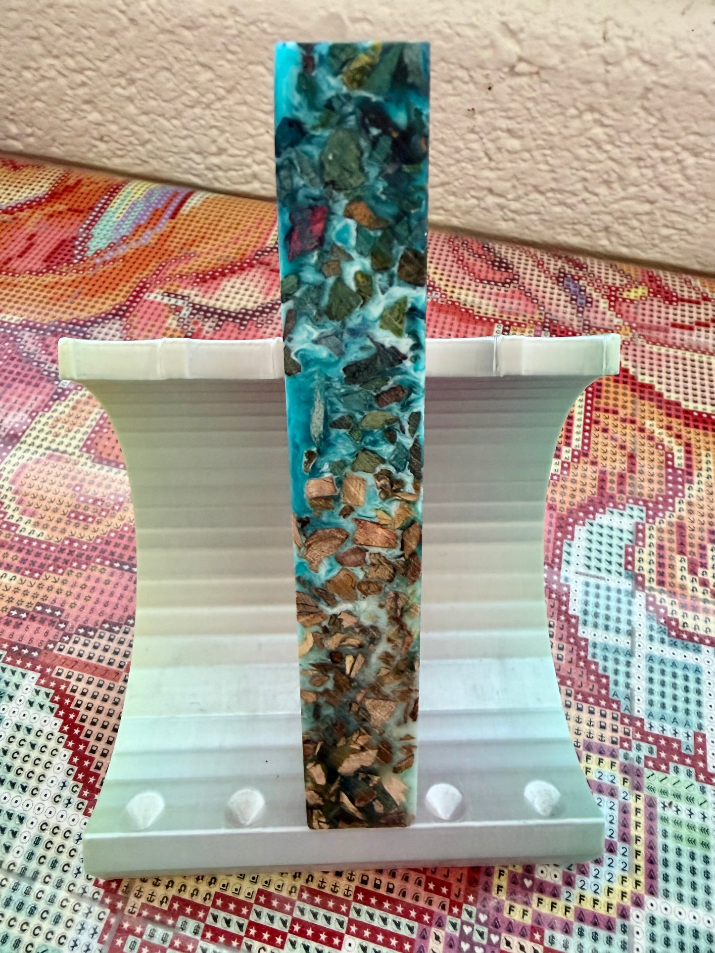 Reserved for Laura D - Blank & Blank Turning Service - Cocoon Teal Terrazzo DP Pen- 7/30/26