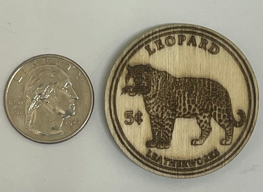 Leopard Leatherworks Wooden Nickel Cover Minder