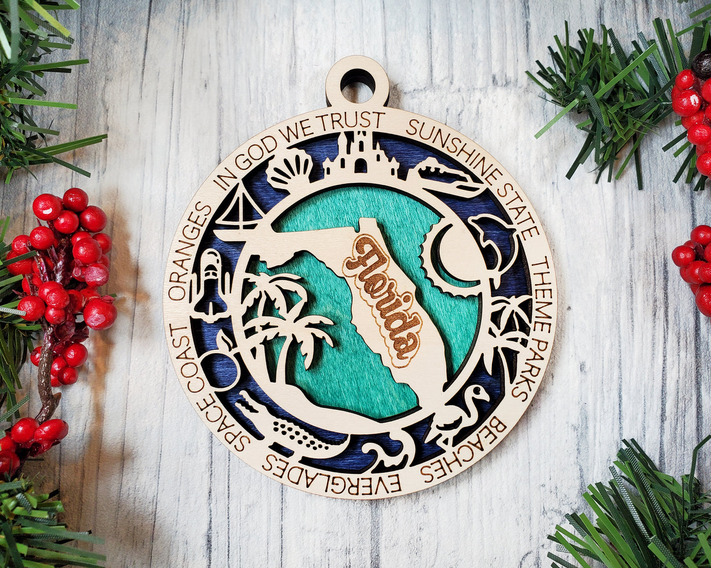 Florida Round Ornament - KJW