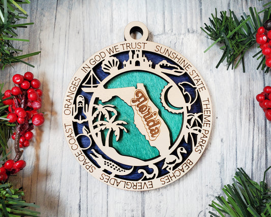 Florida Round Ornament - KJW