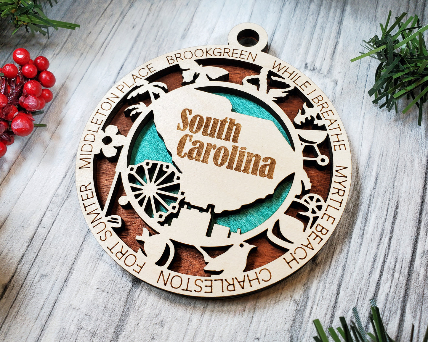 South Carolina Round Ornament - KJW