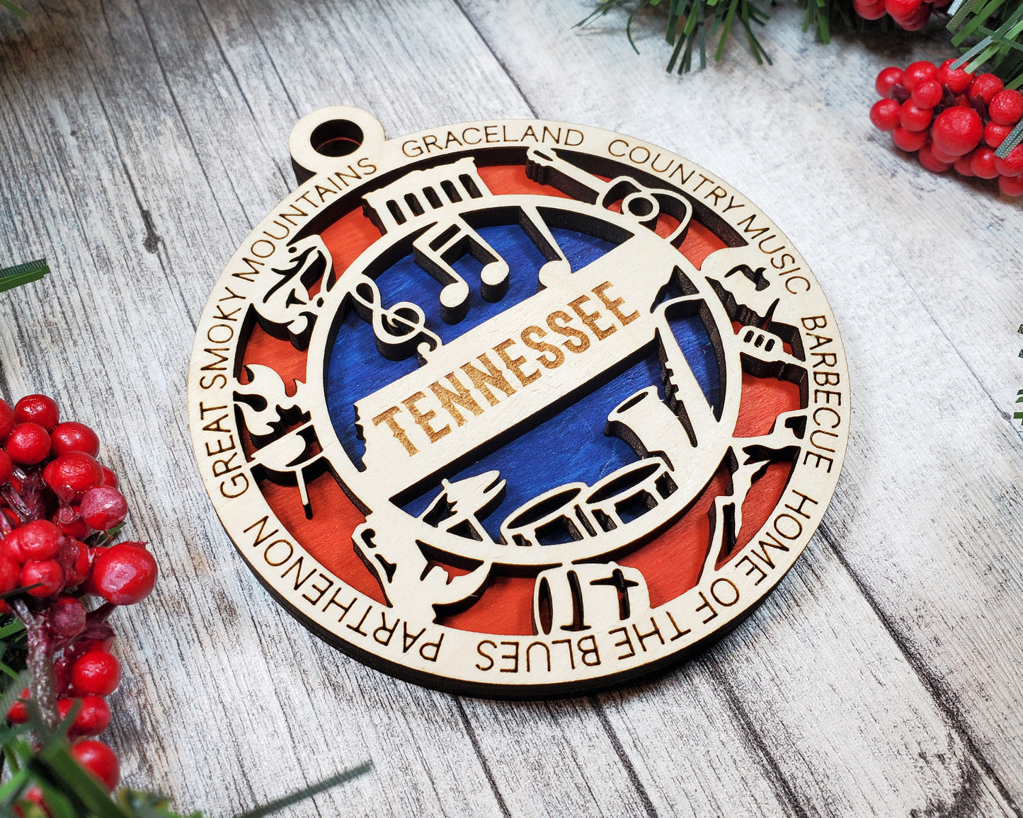 Tennessee Round Ornament - KJW