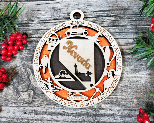 Nevada Round Ornament - KJW