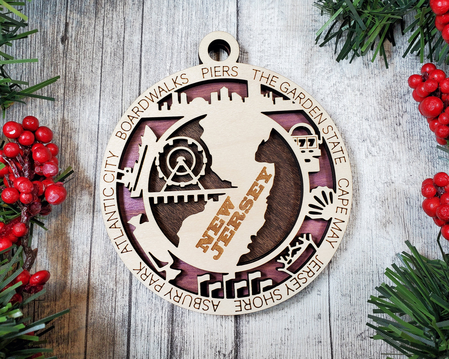 New Jersey Round Ornament - KJW