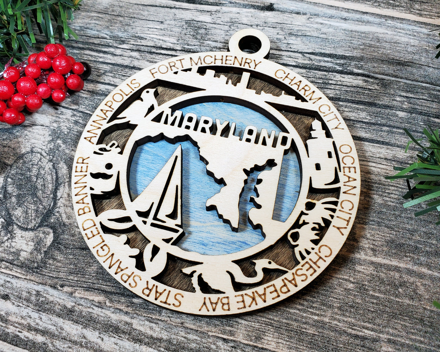 Maryland Round Ornament - KJW