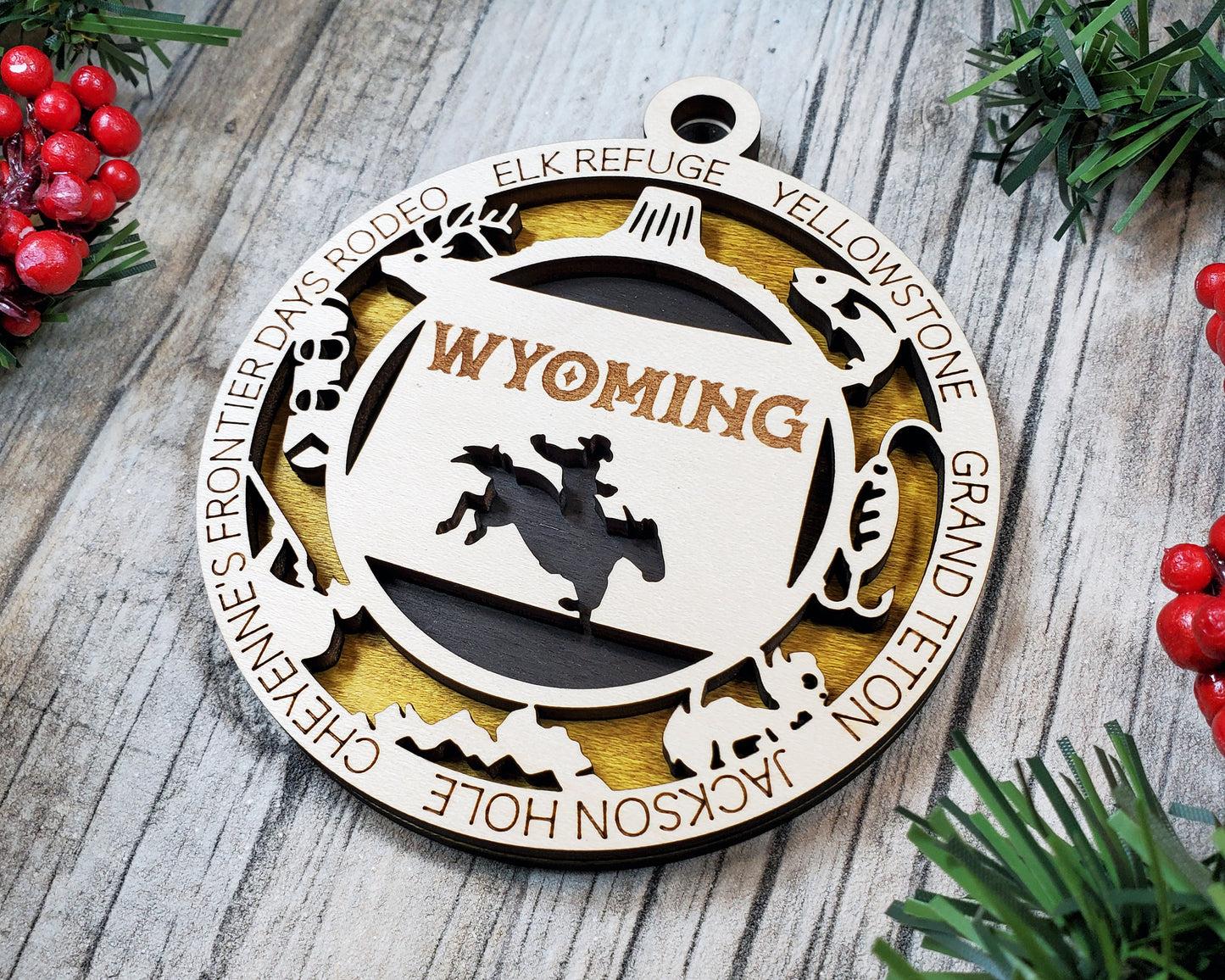 Wyoming Round Ornament - KJW
