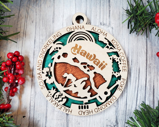 Hawaii Round Ornament - KJW