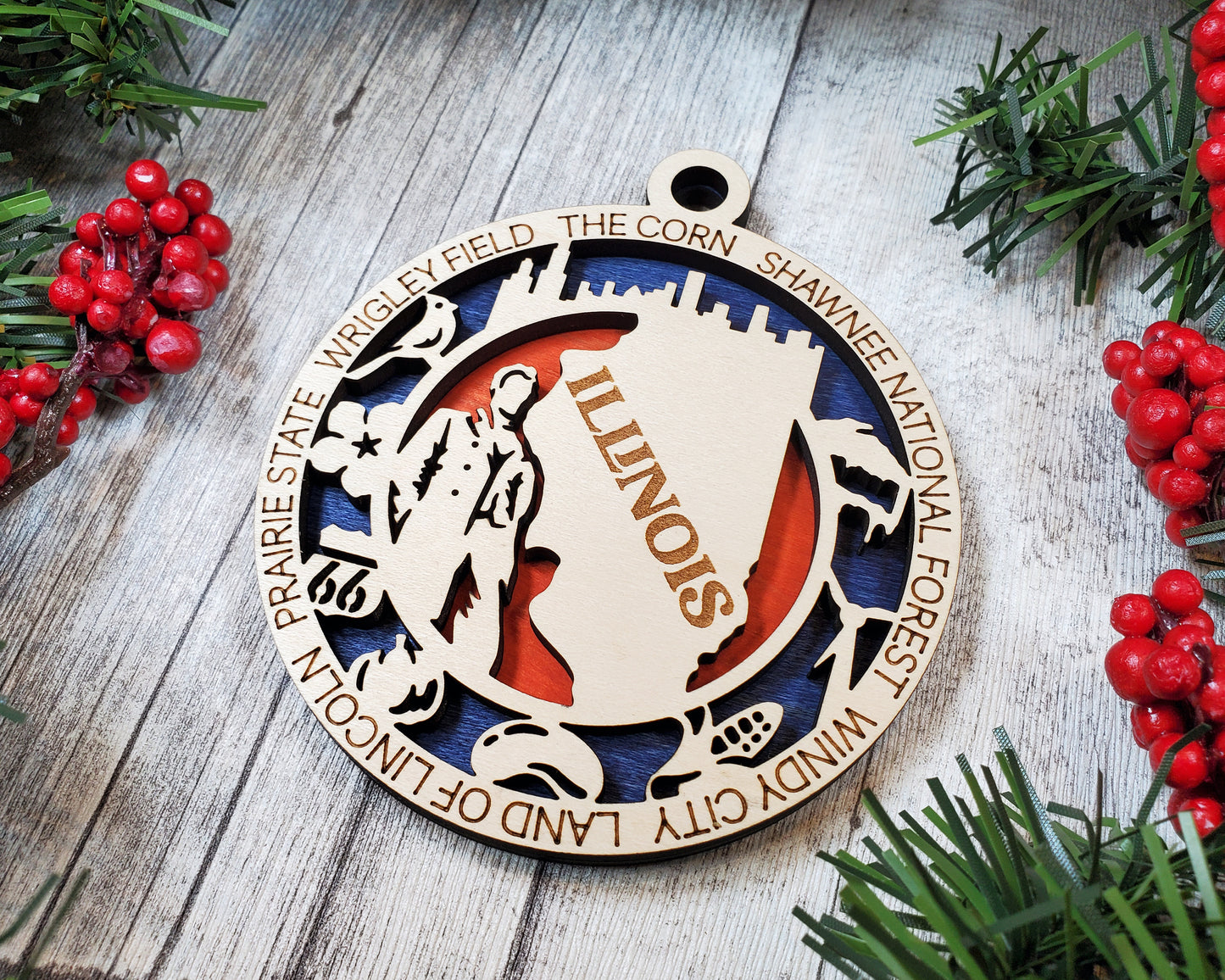 Illinois Round Ornament - KJW