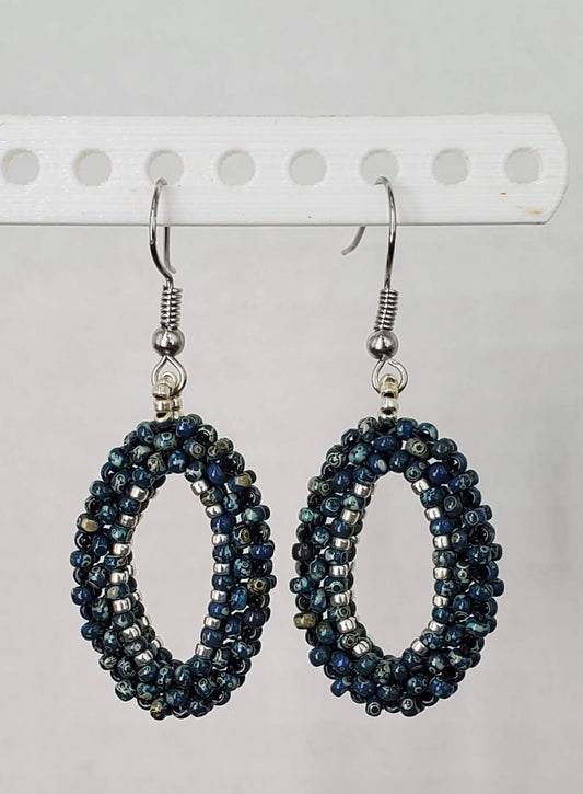 Z - Denim Picasso Oval Earrings - TTC