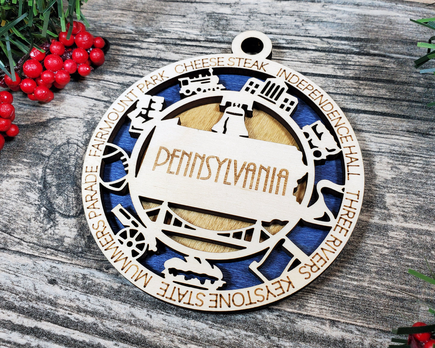 Pennsylvania Round Ornament - KJW