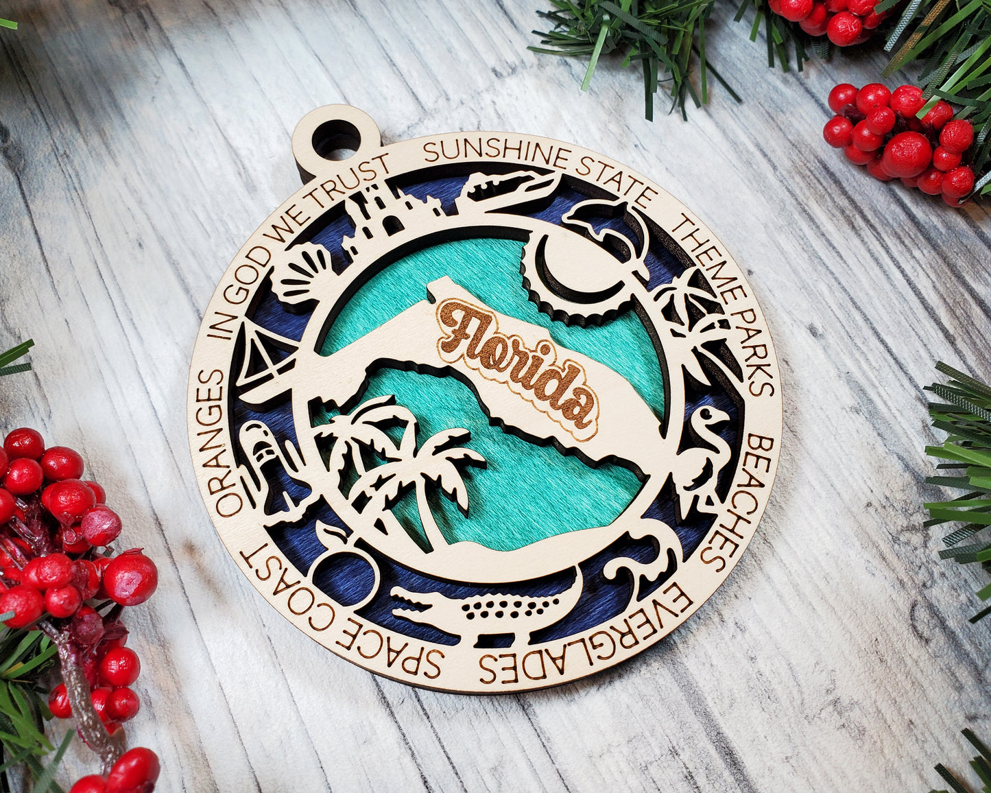 Florida Round Ornament - KJW