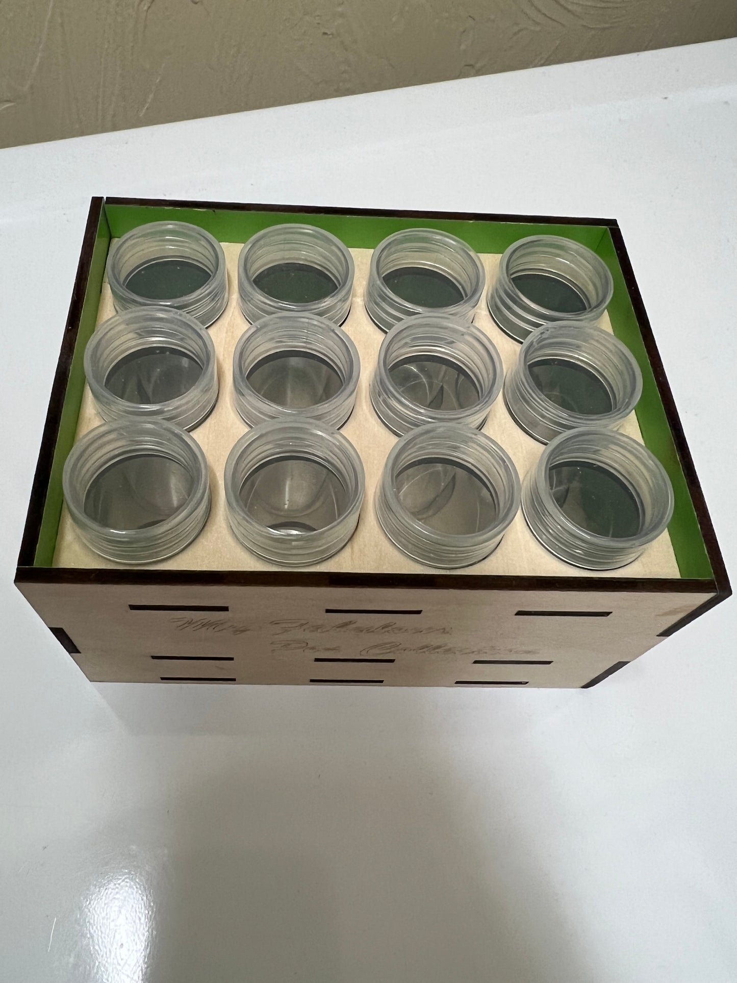 Round drill container/ pen holder accessory wooden box holder - with/without personalization - boxp