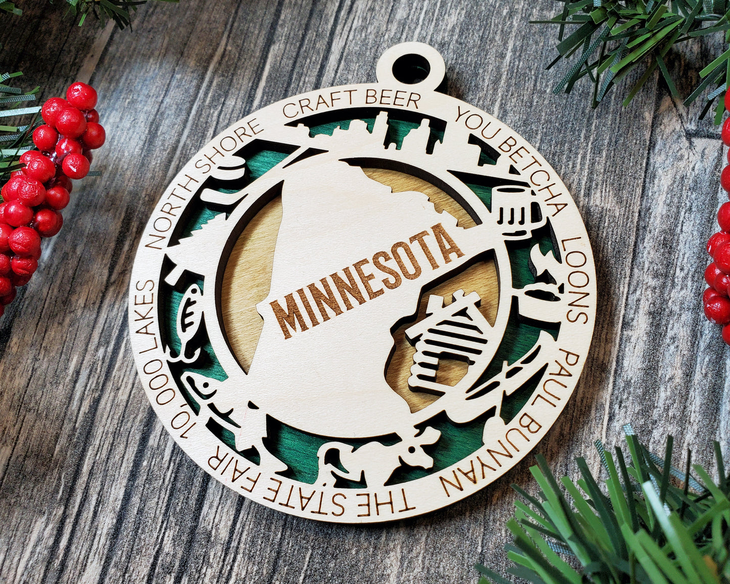 Minnesota Round Ornament - KJW