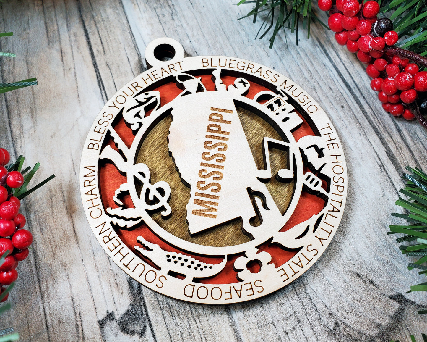 Mississippi Round Ornament - KJW
