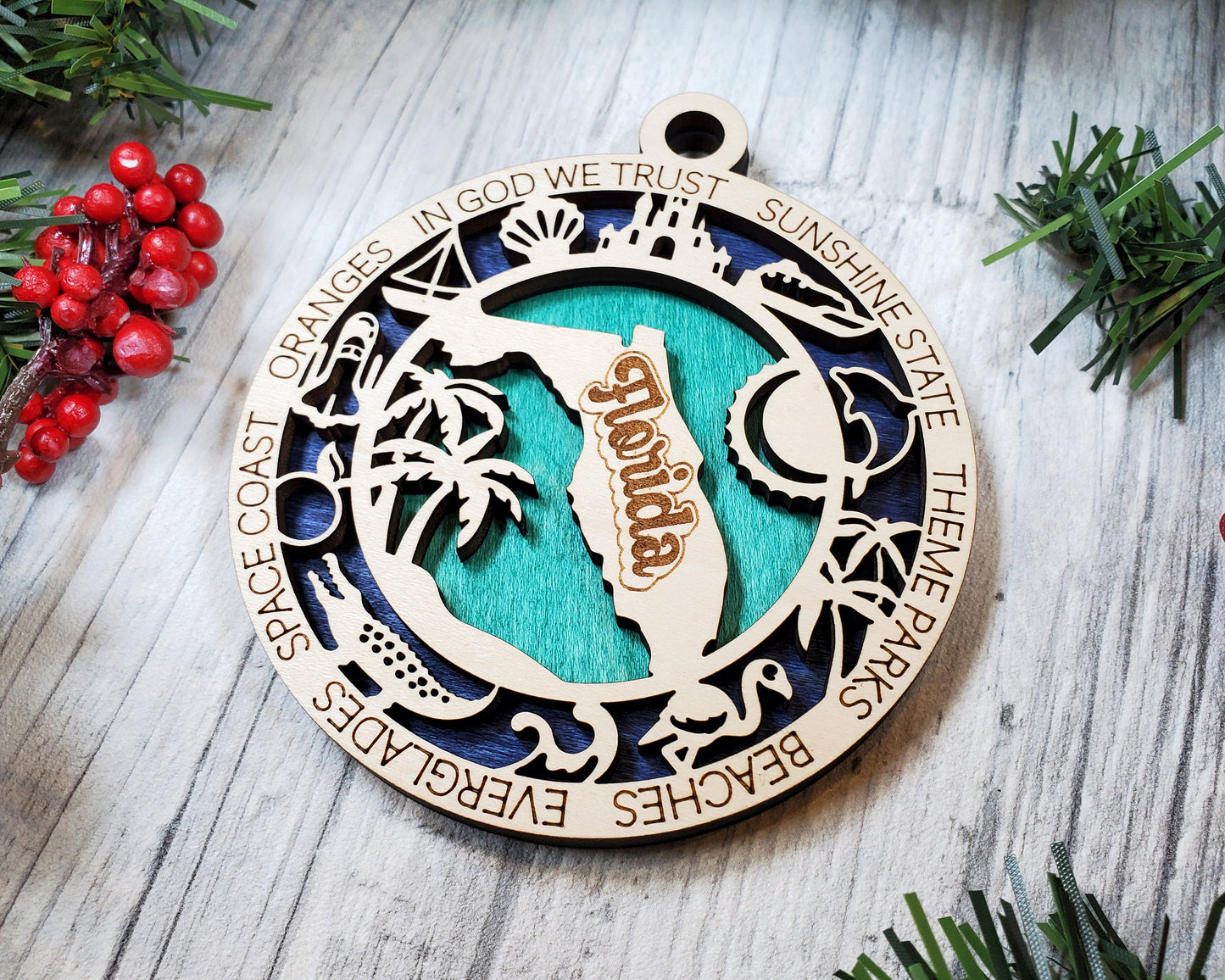 Florida Round Ornament - KJW