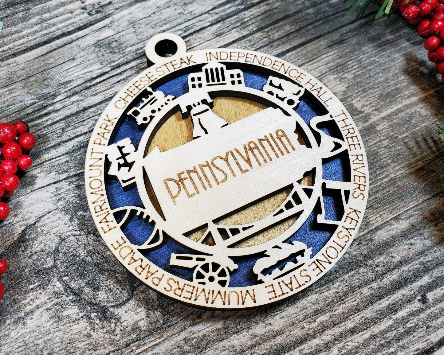 Pennsylvania Round Ornament - KJW