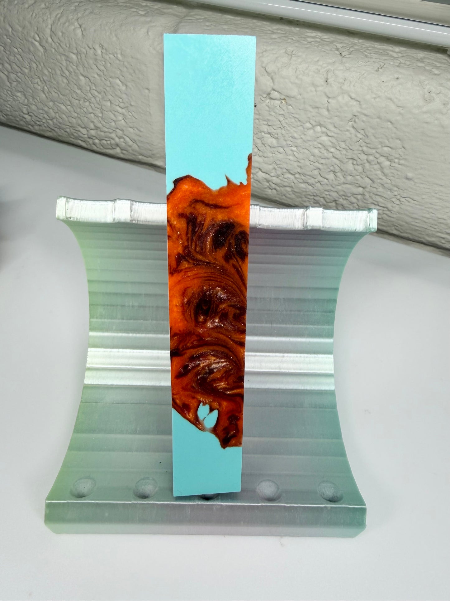 Reserved for Brianna K - - Blank & Blank Turning Service - LLW Rapture Resins “Burl Brits Turquoise / Pumpkin Spice DP Pen- 8/23/26