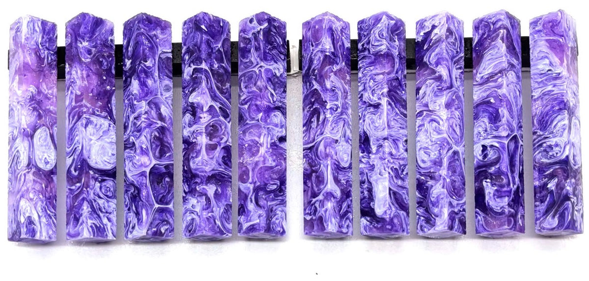 Reserved for Tina L -“Pressed + Placed Moonlit Sparkle” - Blank & Blank Turning Service - LLW DP Event Pens - Pre-Order 10/21/26