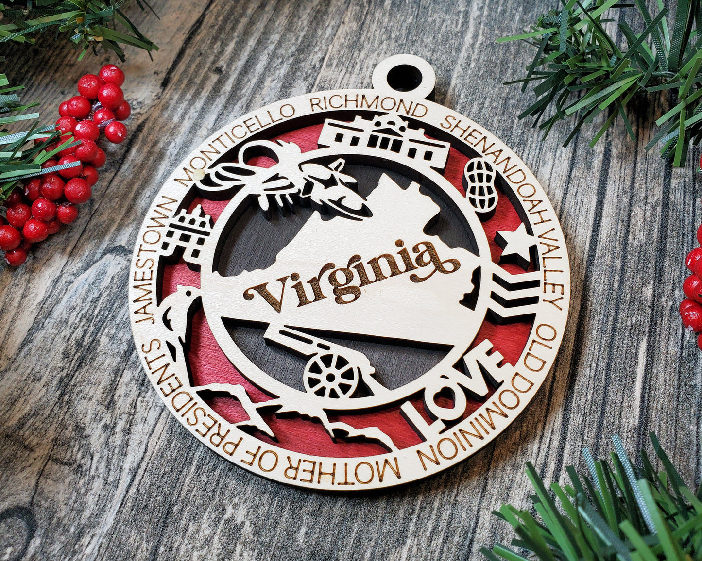 Virginia Round Ornament - KJW