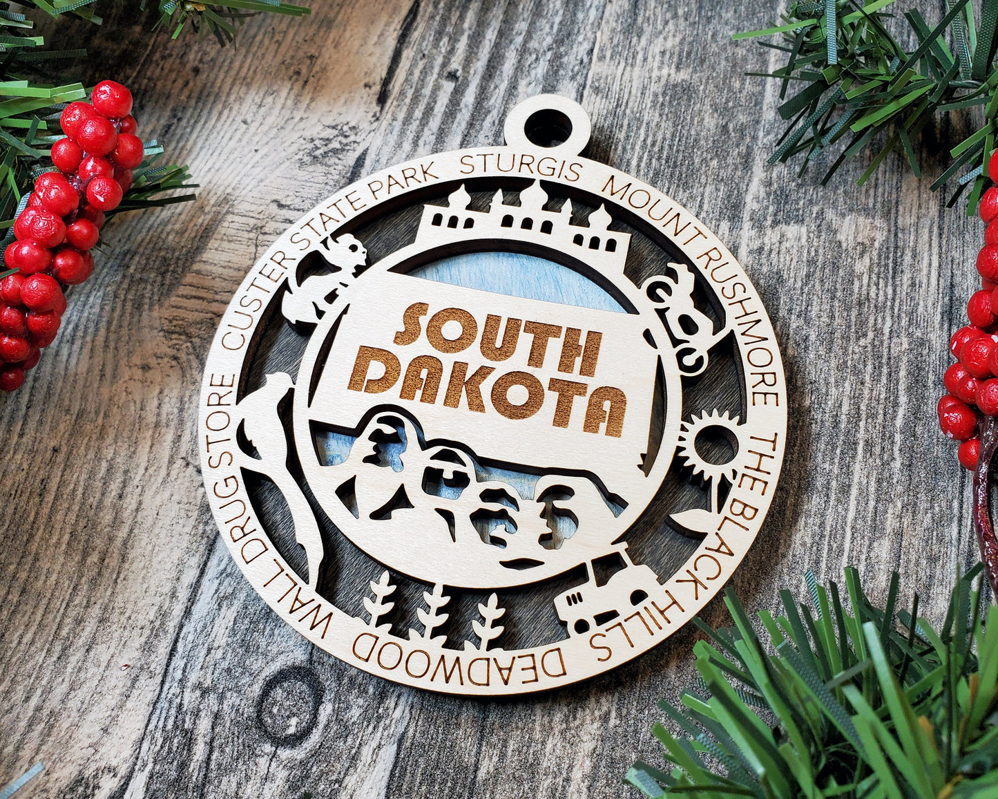 South Dakota Round Ornament - KJW
