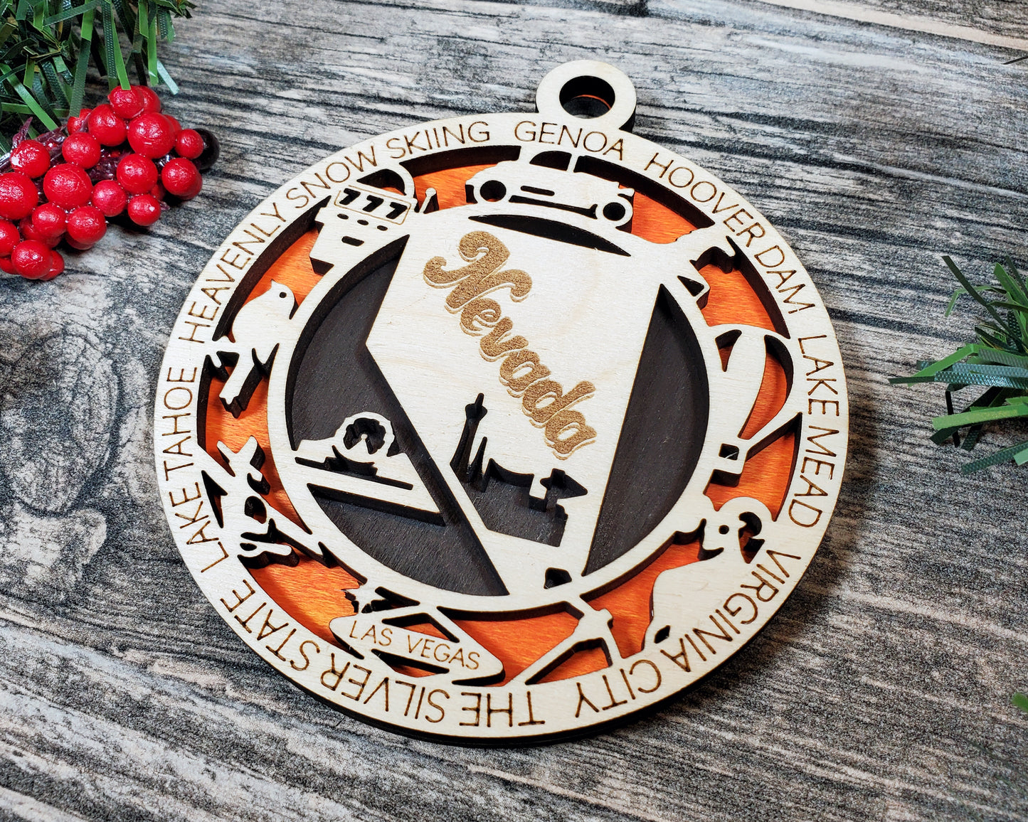 Nevada Round Ornament - KJW