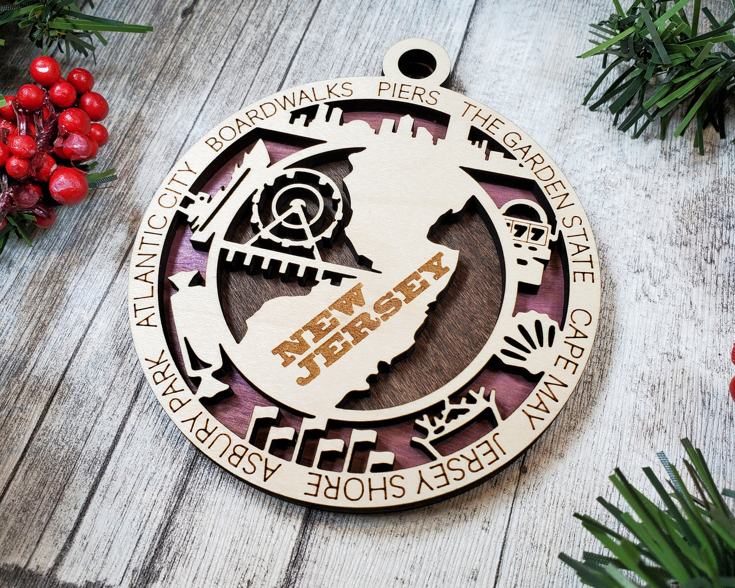 New Jersey Round Ornament - KJW