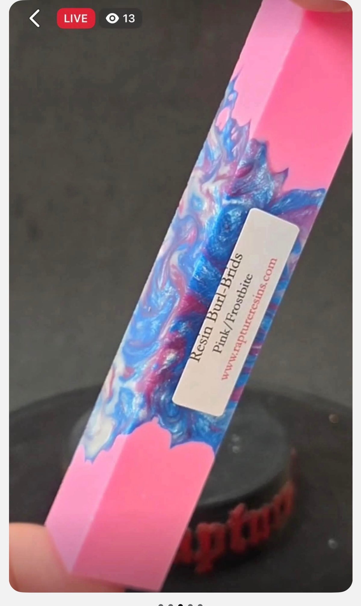 Reserved for Kris L - Rapture Resins Burl Brits Pink Frostbite Blank & Blank Turning Service - LLW DP Pens - Special Pre-Order - 10/16/26