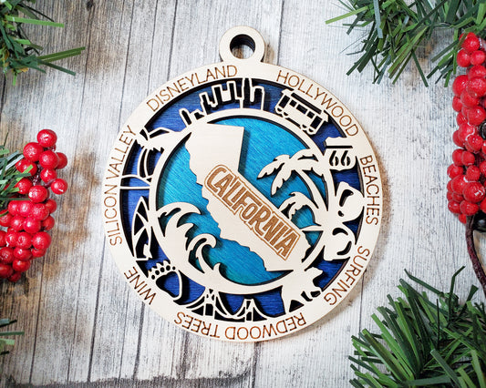 California Round Ornament - KJW