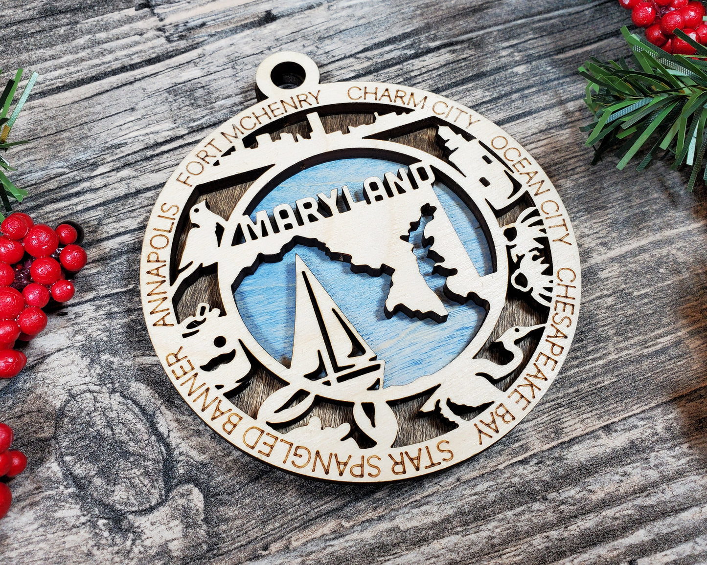 Maryland Round Ornament - KJW
