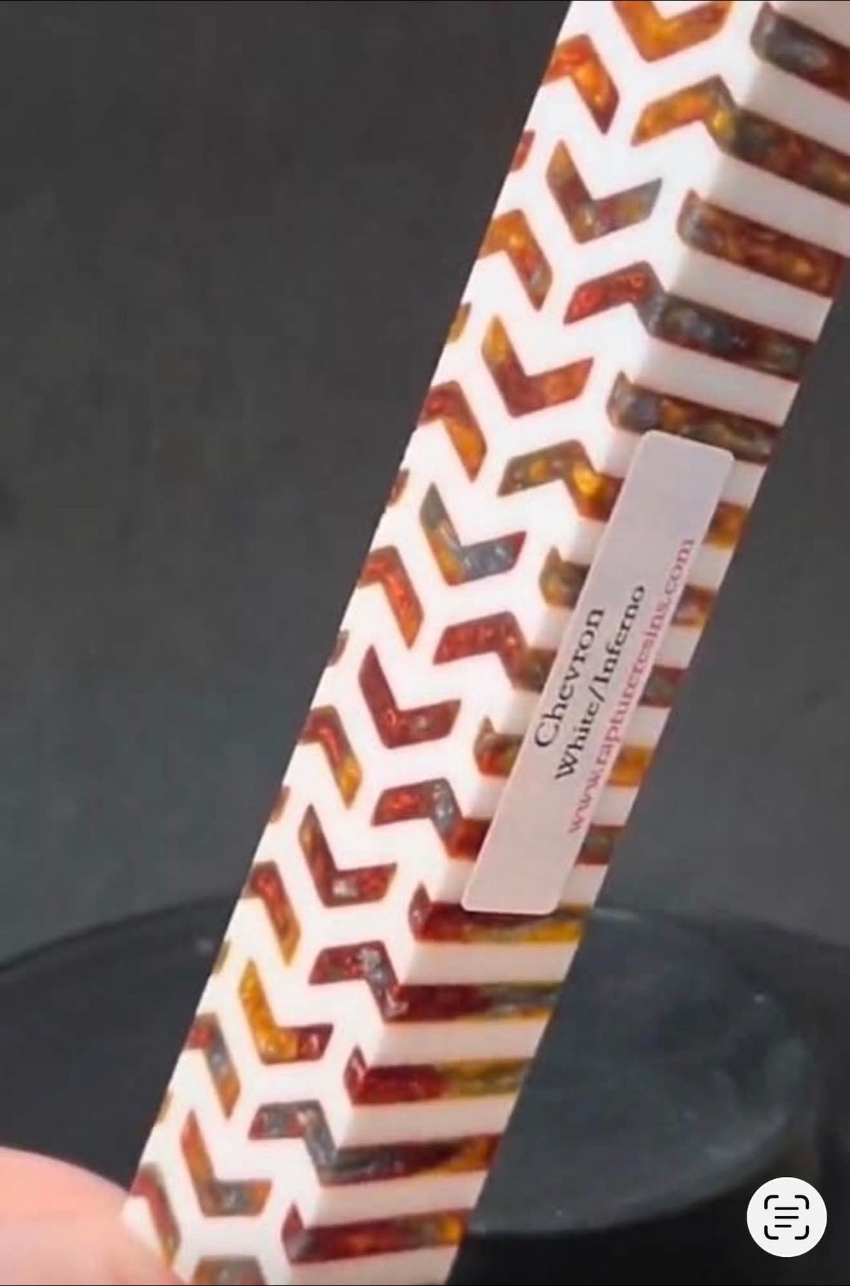 Reserved for Jessica R - Rapture Resins Chevron White/Inferno Blank & Blank Turning Service - LLW DP Pens - Special Order - 10/6/26
