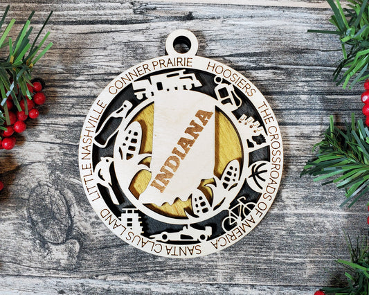 Indiana Round Ornament - KJW