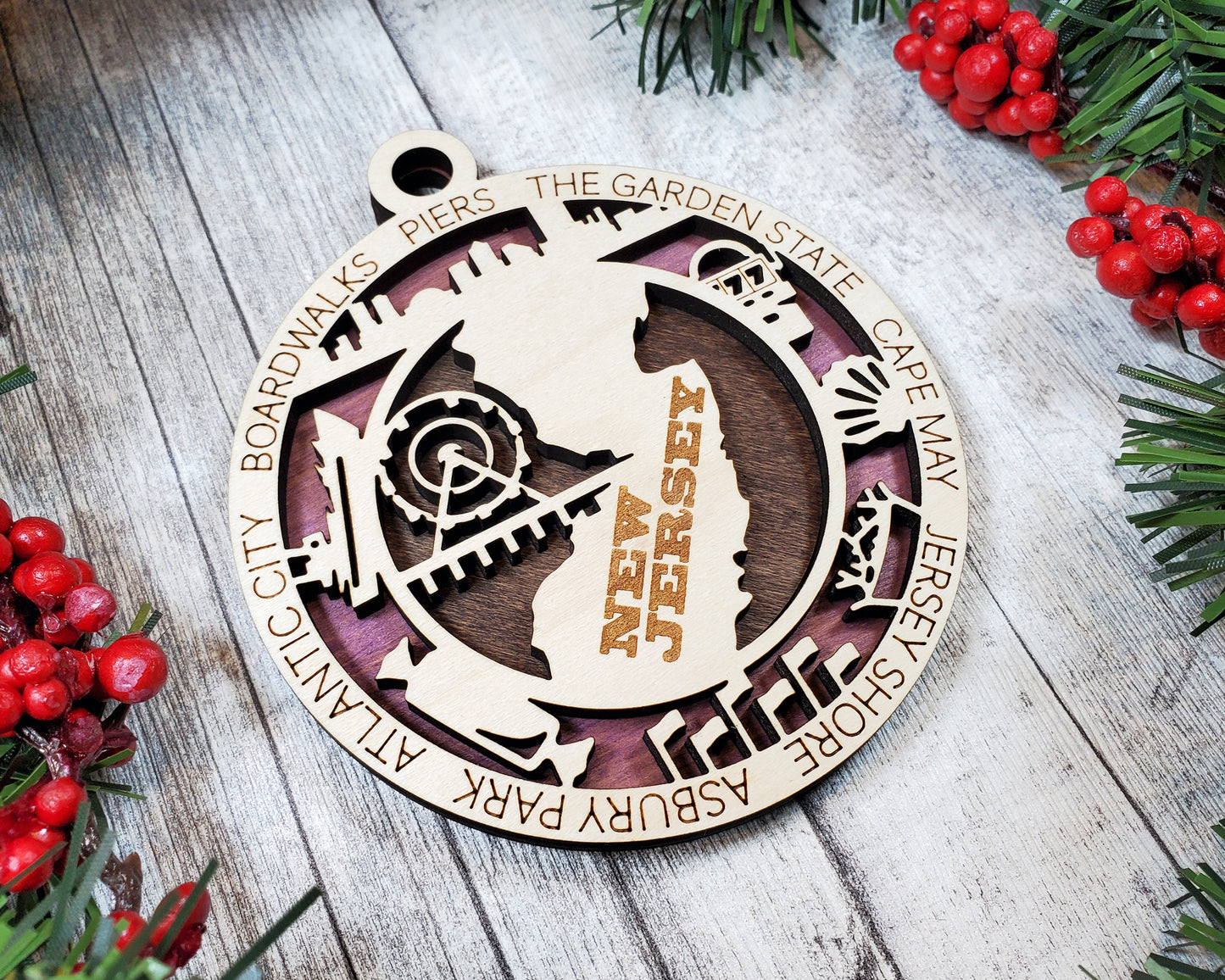 New Jersey Round Ornament - KJW