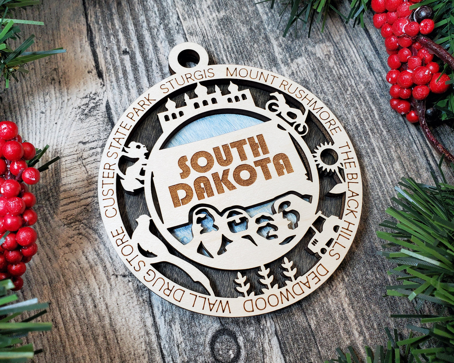 South Dakota Round Ornament - KJW