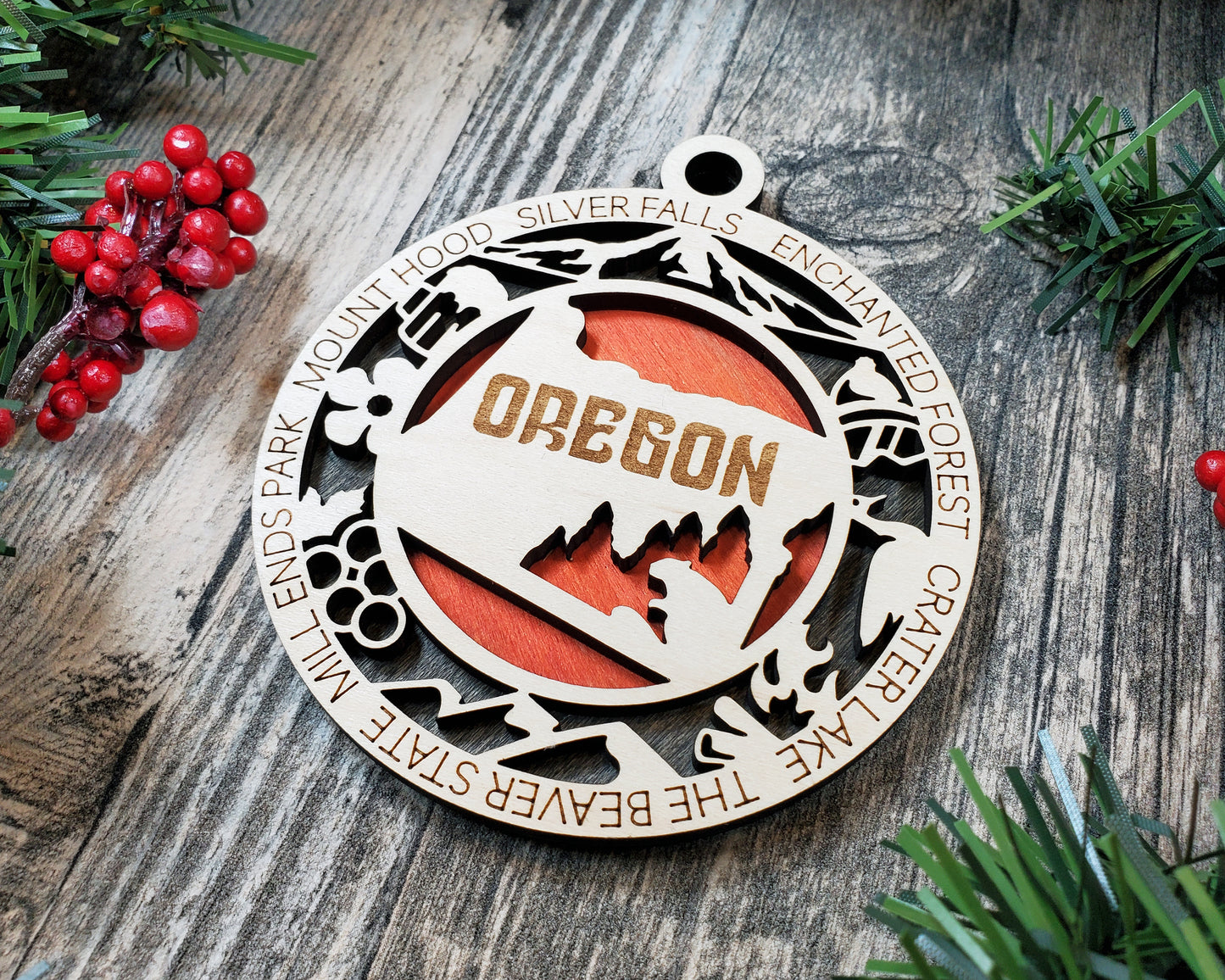 Oregon Round Ornament - KJW