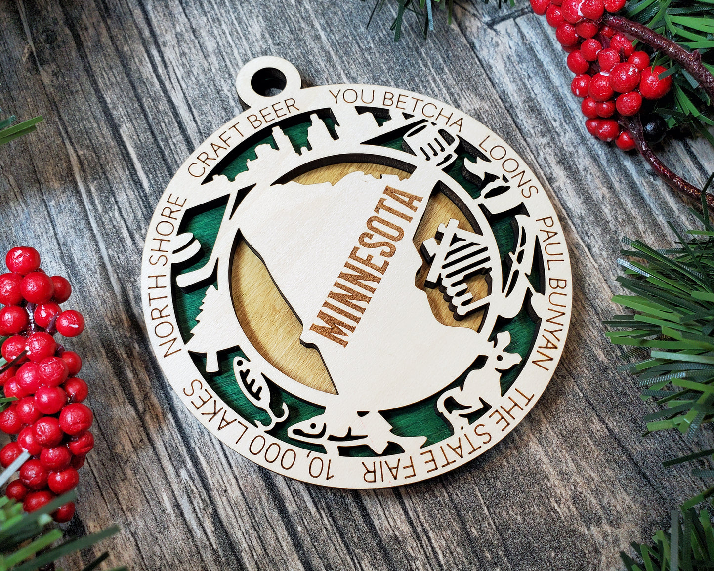 Minnesota Round Ornament - KJW
