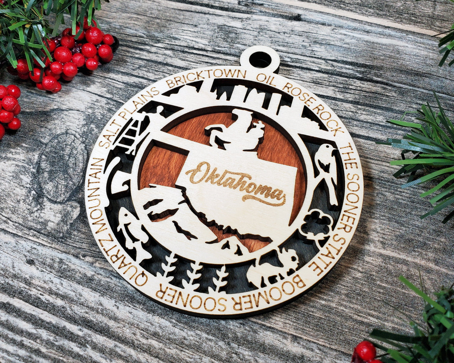 Oklahoma Round Ornament - KJW
