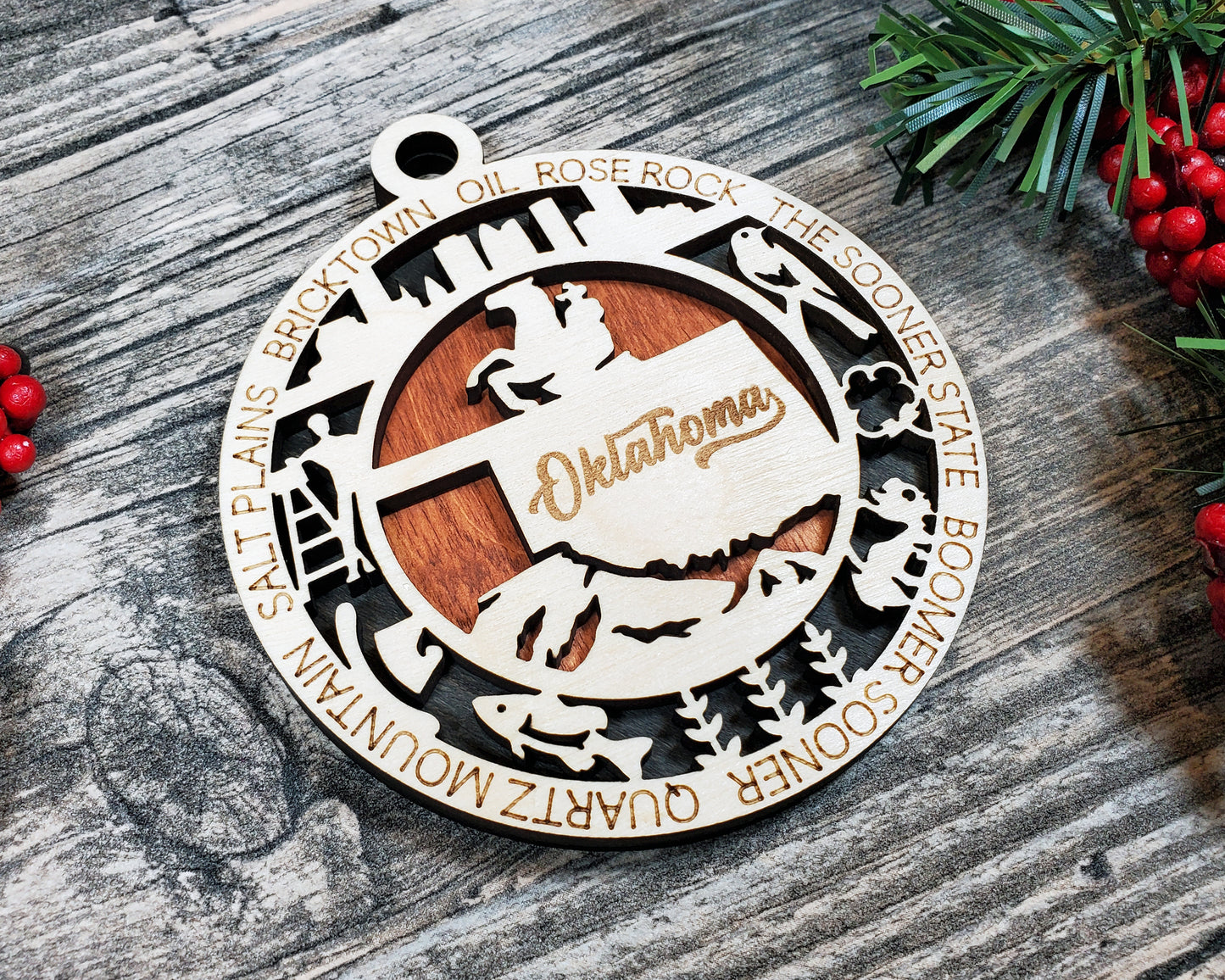 Oklahoma Round Ornament - KJW